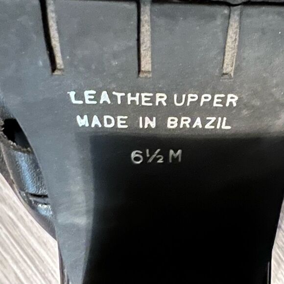 Y2K 90s Boho MIA Madden Chunky Leather Platform Slide Sandal Black Lug Sole 6.5 - Picture 13 of 16